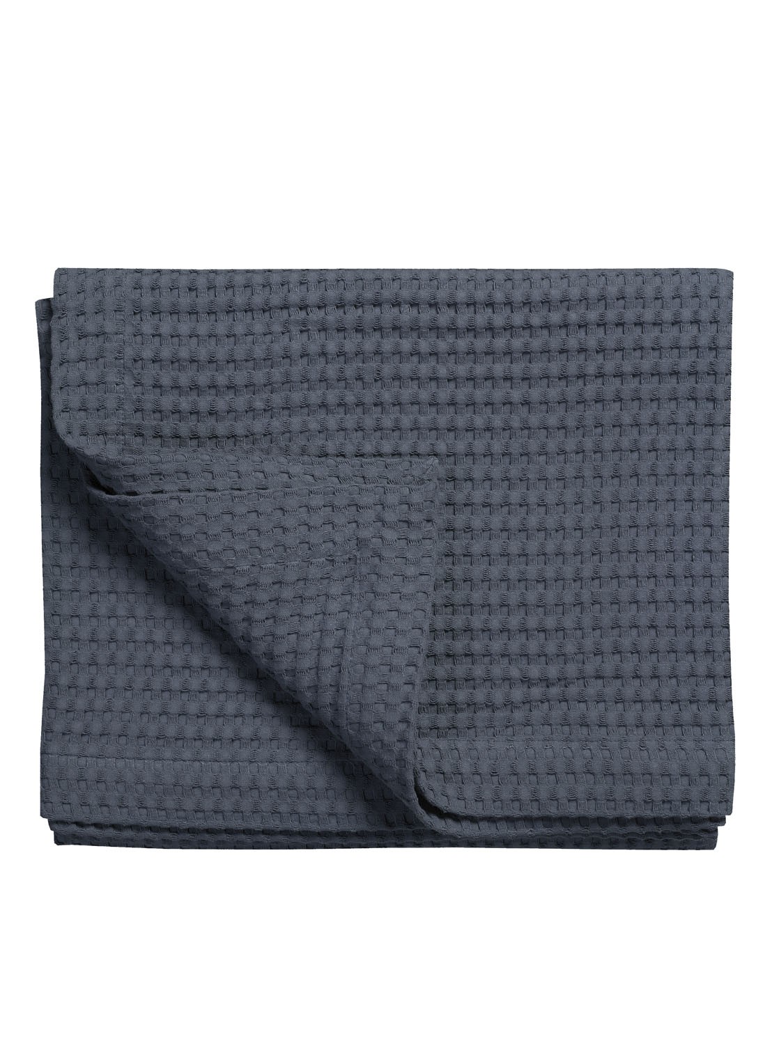 Vandyck Home 71 plaid met wafelstructuur - voorkant 2 blauw