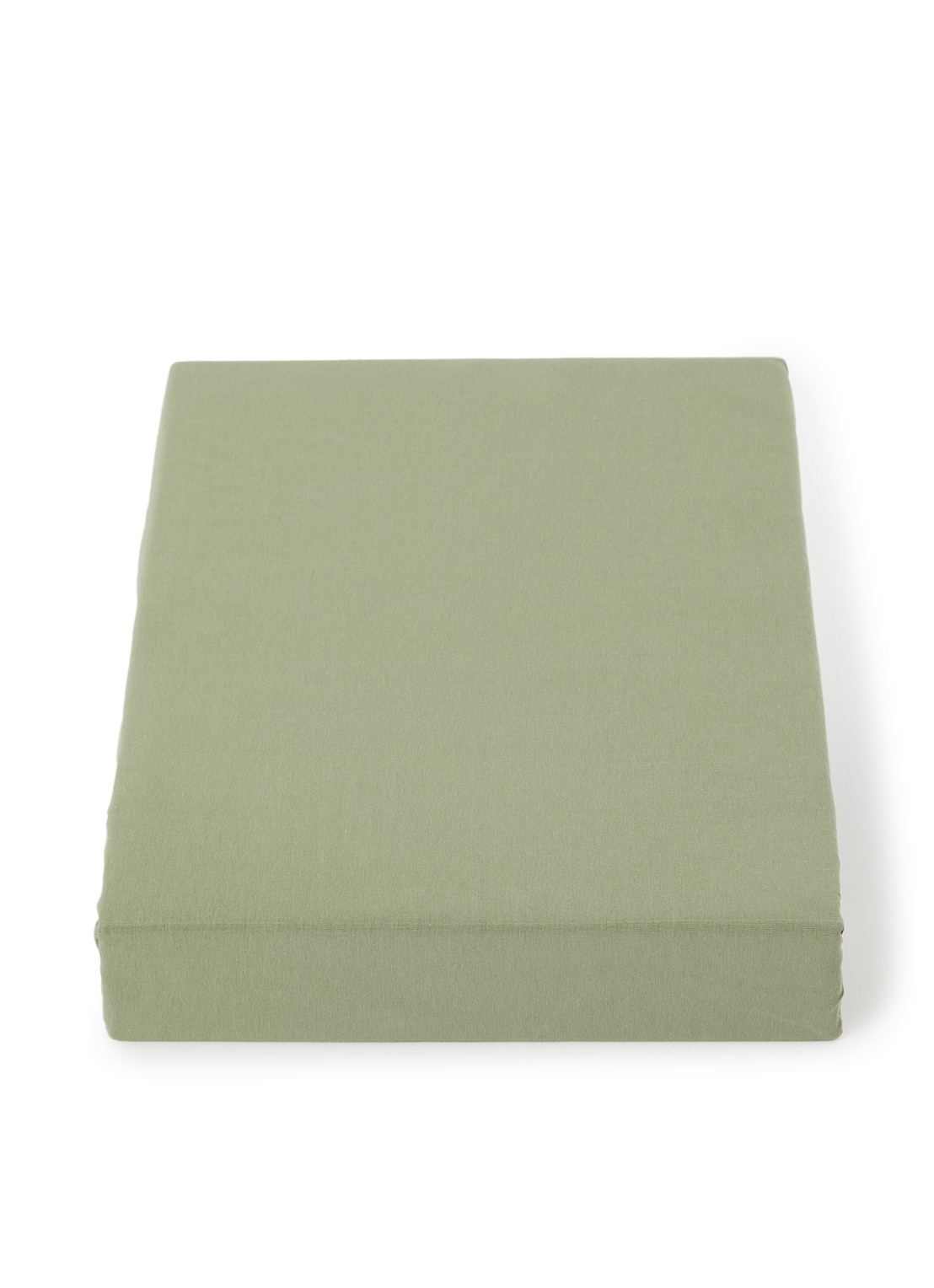 Vandyck Jersey Supreme hoeslaken van katoenjersey, hoekhoogte 30 cm - voorkant 2 olijfgroen