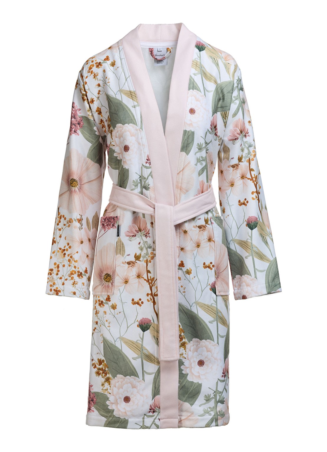 Vandyck Juliette badjas met bloemenprint - voorkant multicolor
