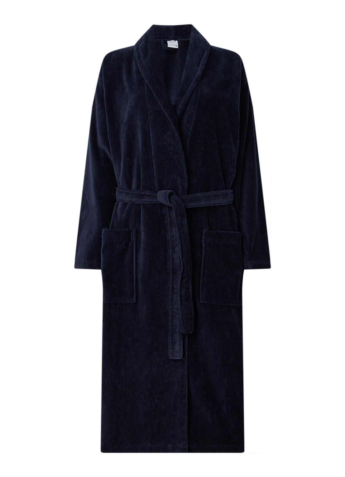 Vandyck Prestige badjas van katoenvelours - voorkant 2 donkerblauw