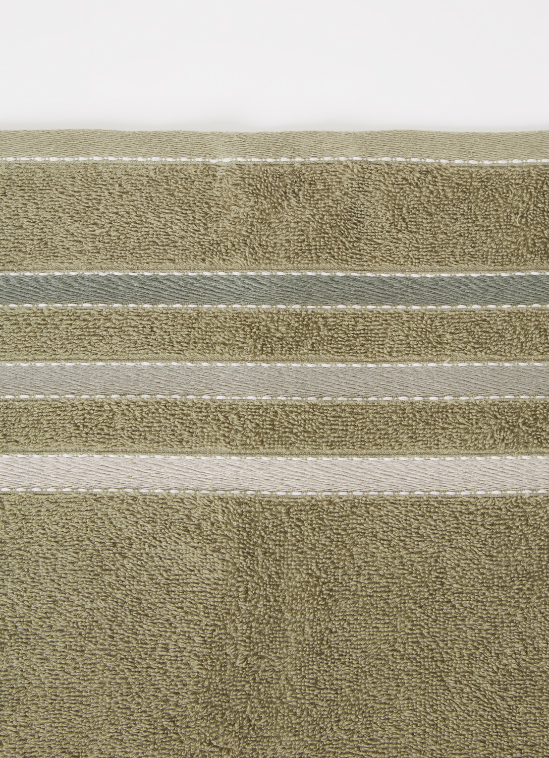 Vandyck Prestige Lines badhanddoek - 50 gr/m2 - 60 x 110 cm - detail legergroen