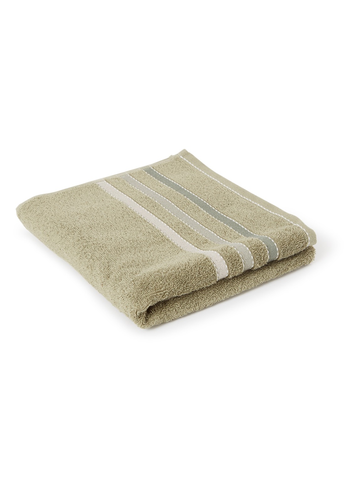 Vandyck Prestige Lines badhanddoek - 50 gr/m2 - 60 x 110 cm - voorkant 2 legergroen