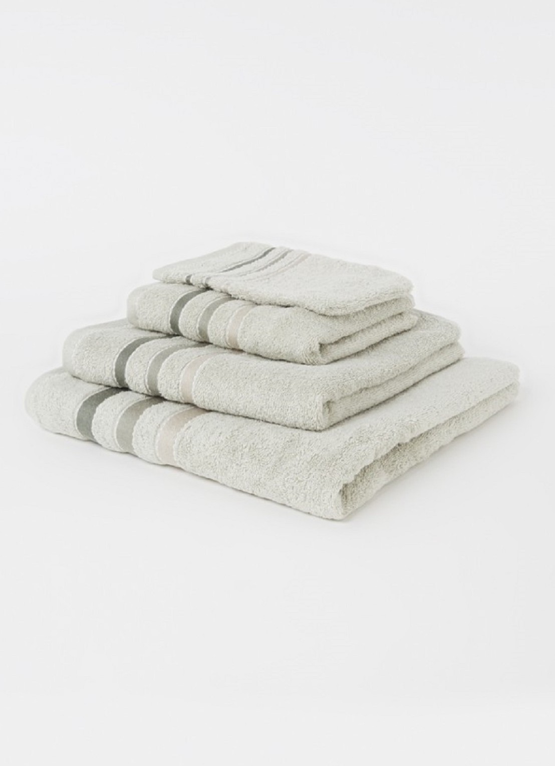 Vandyck Prestige Lines badhanddoek - 50 gr/m2 - 60 x 110 cm - voorkant 3 lichtgroen