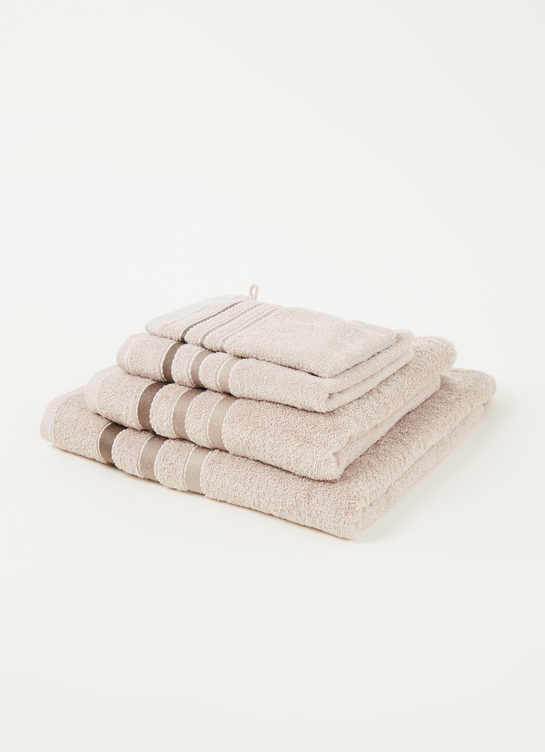 Vandyck Prestige Lines badhanddoek - 500 gr/m2 - 60 x 110 cm  - voorkant 3 zand