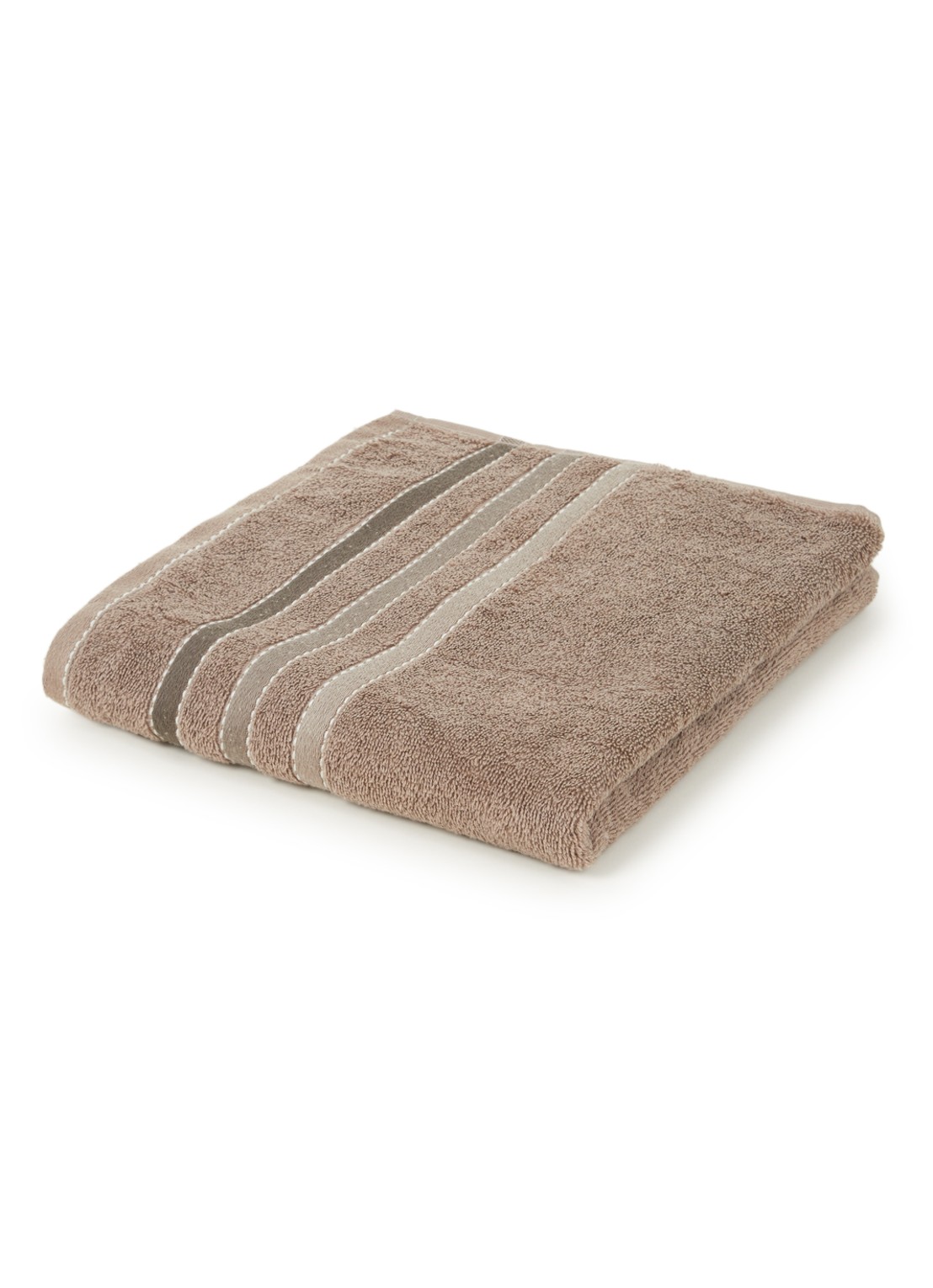 Vandyck Prestige Lines badhanddoek - 500 gr/m2 - 60 x 110 cm  - voorkant hazelnootbruin