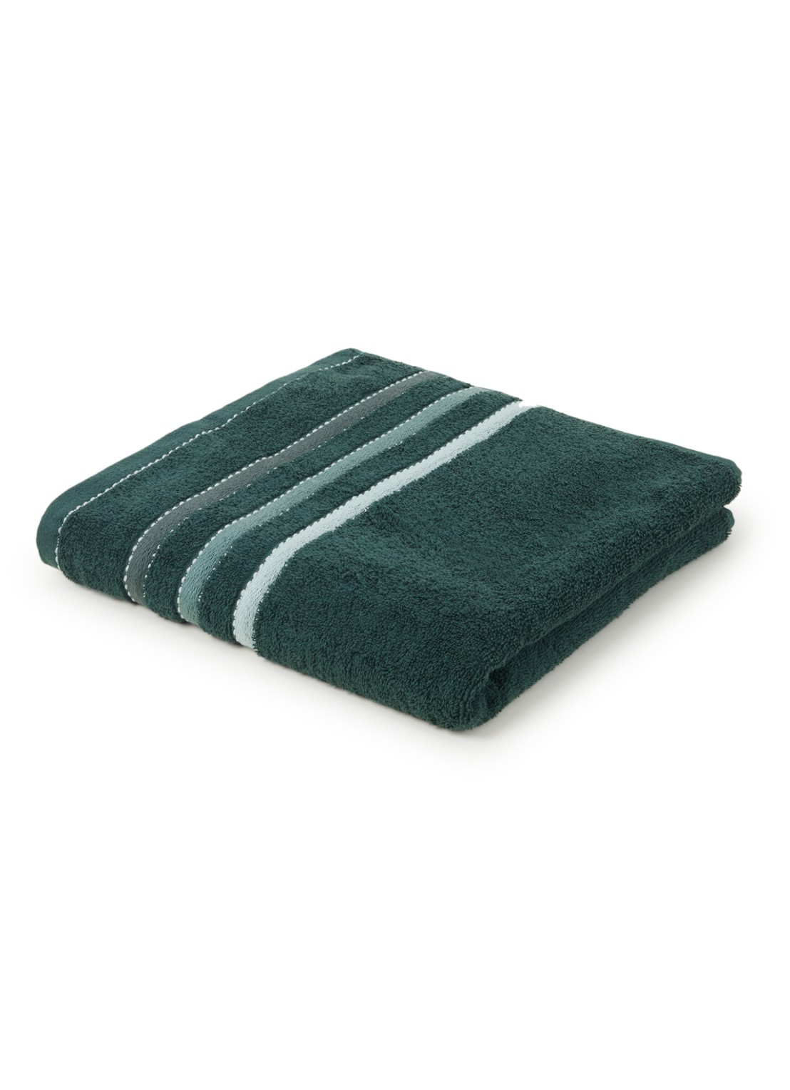 Vandyck Prestige Lines badhanddoek - 500 gr/m2 - 60 x 110 cm  - voorkant flessengroen