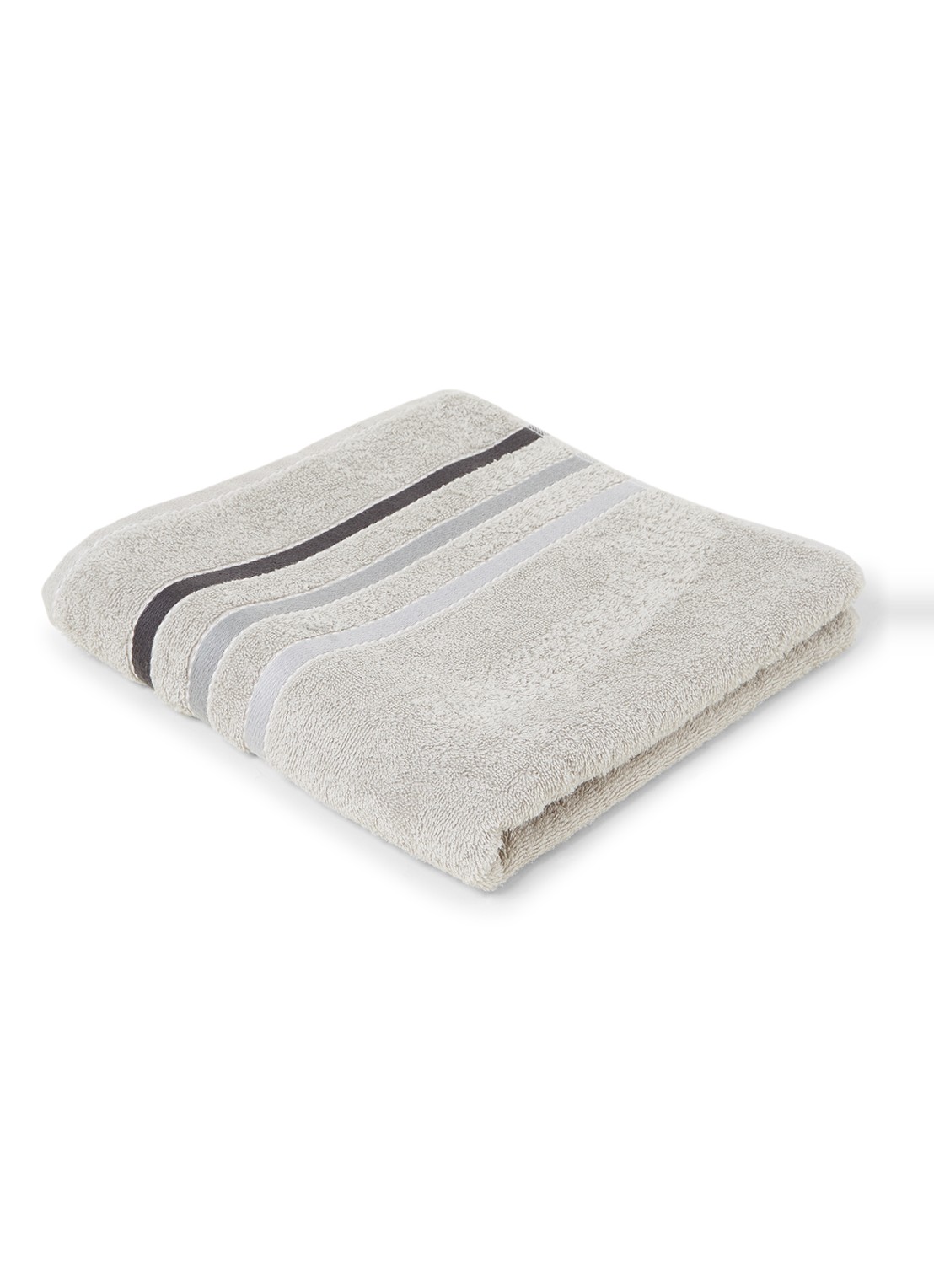 Vandyck Prestige Lines badhanddoek - 500 gr/m2 - 60 x 110 cm - voorkant 2 lichtgrijs