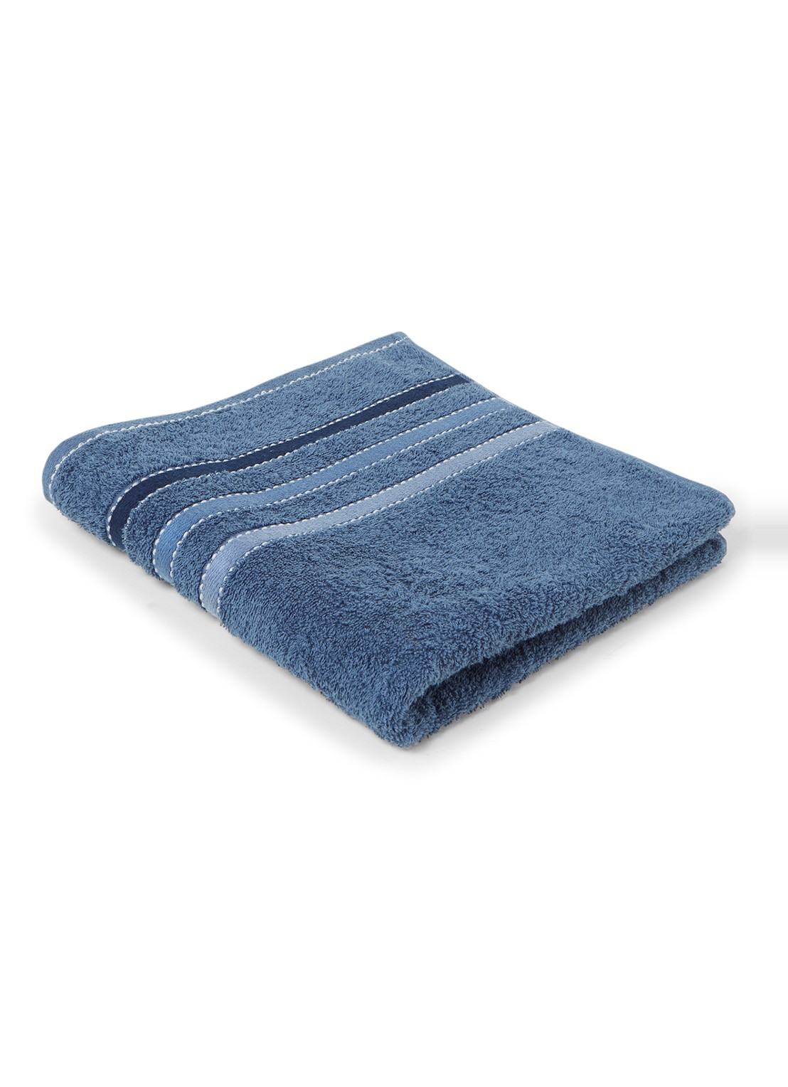Vandyck Prestige Lines badhanddoek - 500 gr/m2 - 60 x 110 cm - voorkant 2 indigo