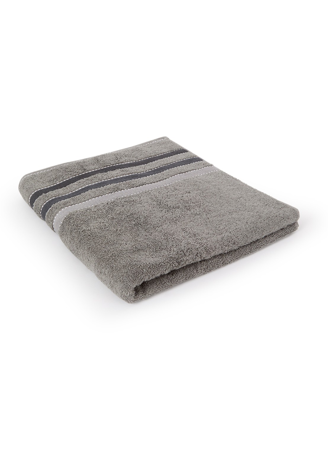 Vandyck Prestige Lines badlaken - 500 gr/m2 - 70 x 140 cm - voorkant 2 grijs