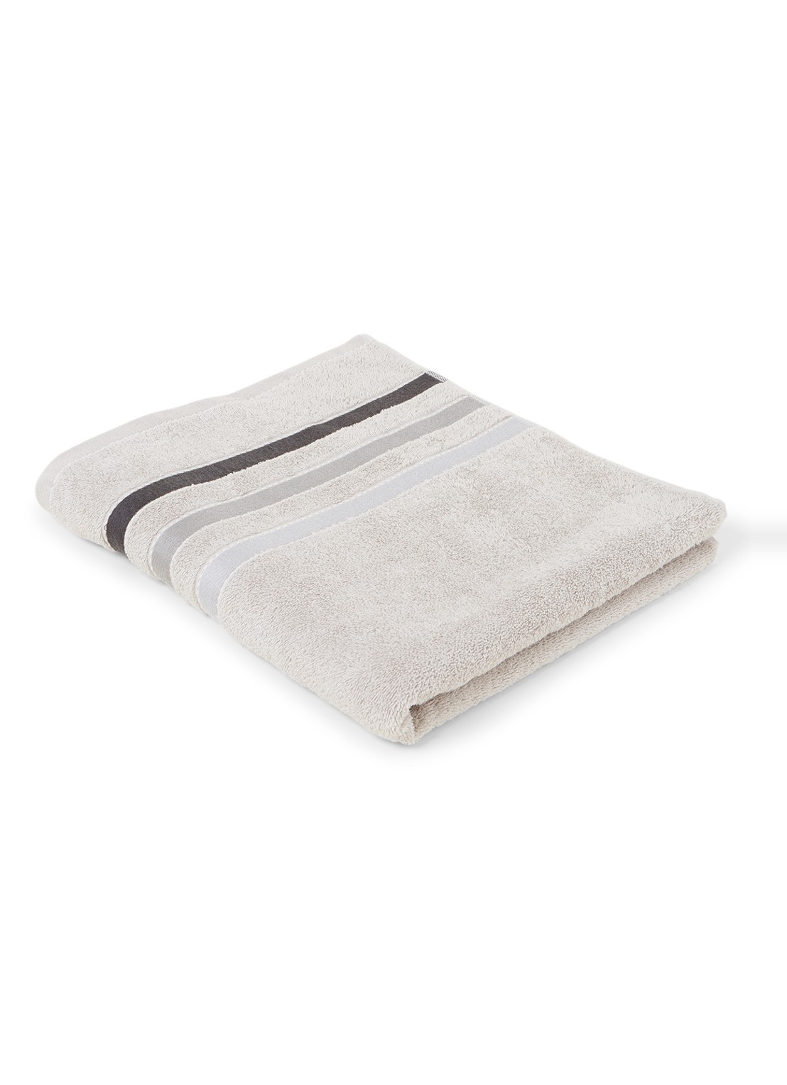 Vandyck Prestige Lines badlaken - 500 gr/m2 - 70 x 140 cm - voorkant lichtgrijs