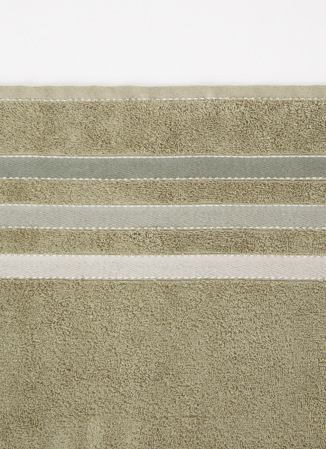 Vandyck Prestige Lines badlaken - 500 gr/m2 - 70 x 140 cm - detail 2 olijfgroen