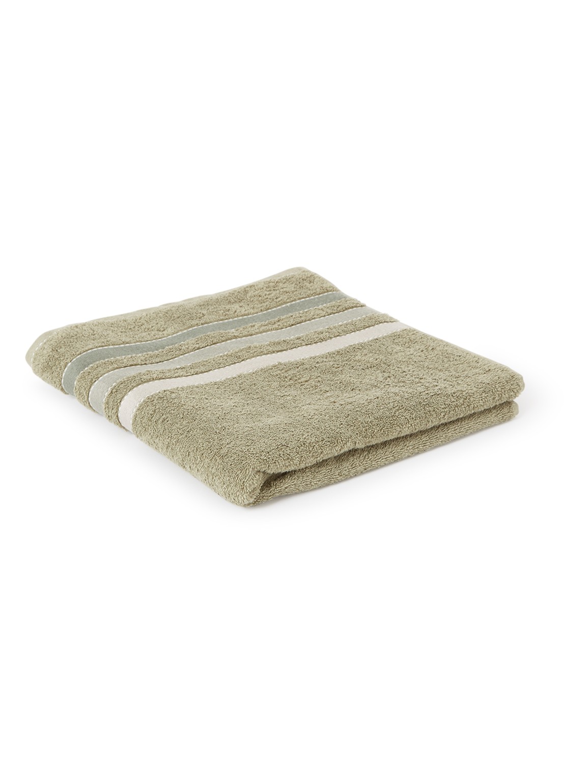 Vandyck Prestige Lines badlaken - 500 gr/m2 - 70 x 140 cm - voorkant olijfgroen