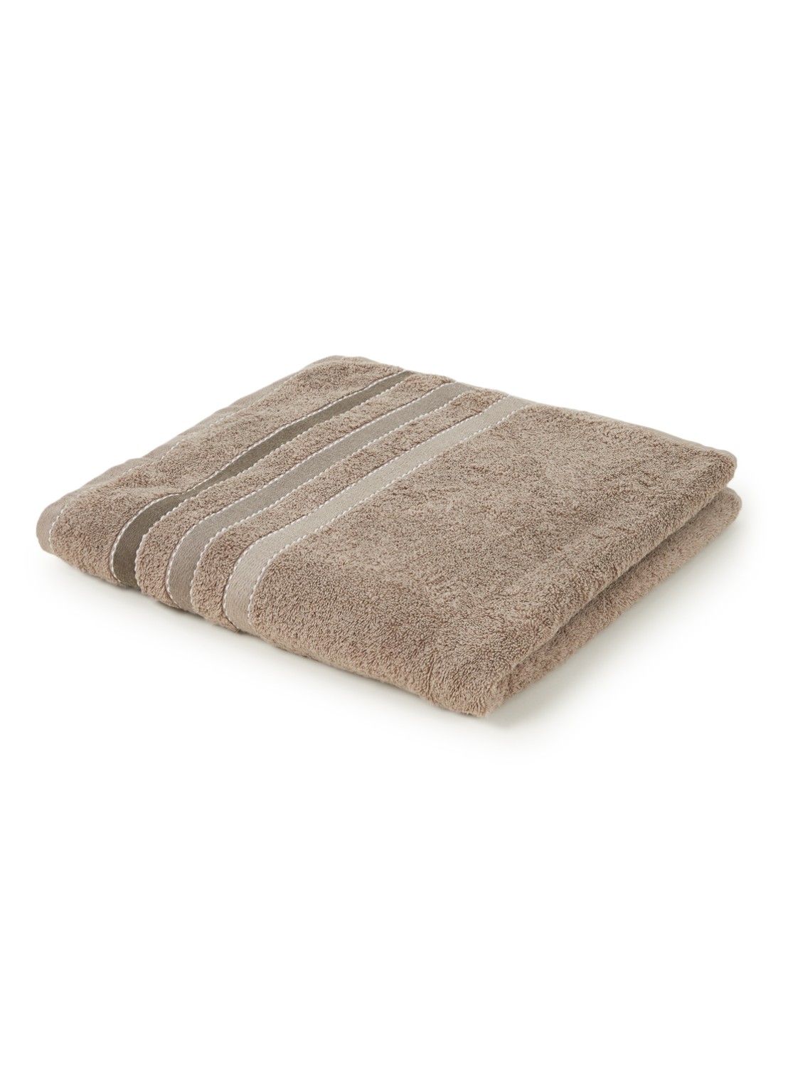 Vandyck Prestige Lines badlaken - 500gr/m2 - 70 x 140 cm  - voorkant 2 hazelnootbruin