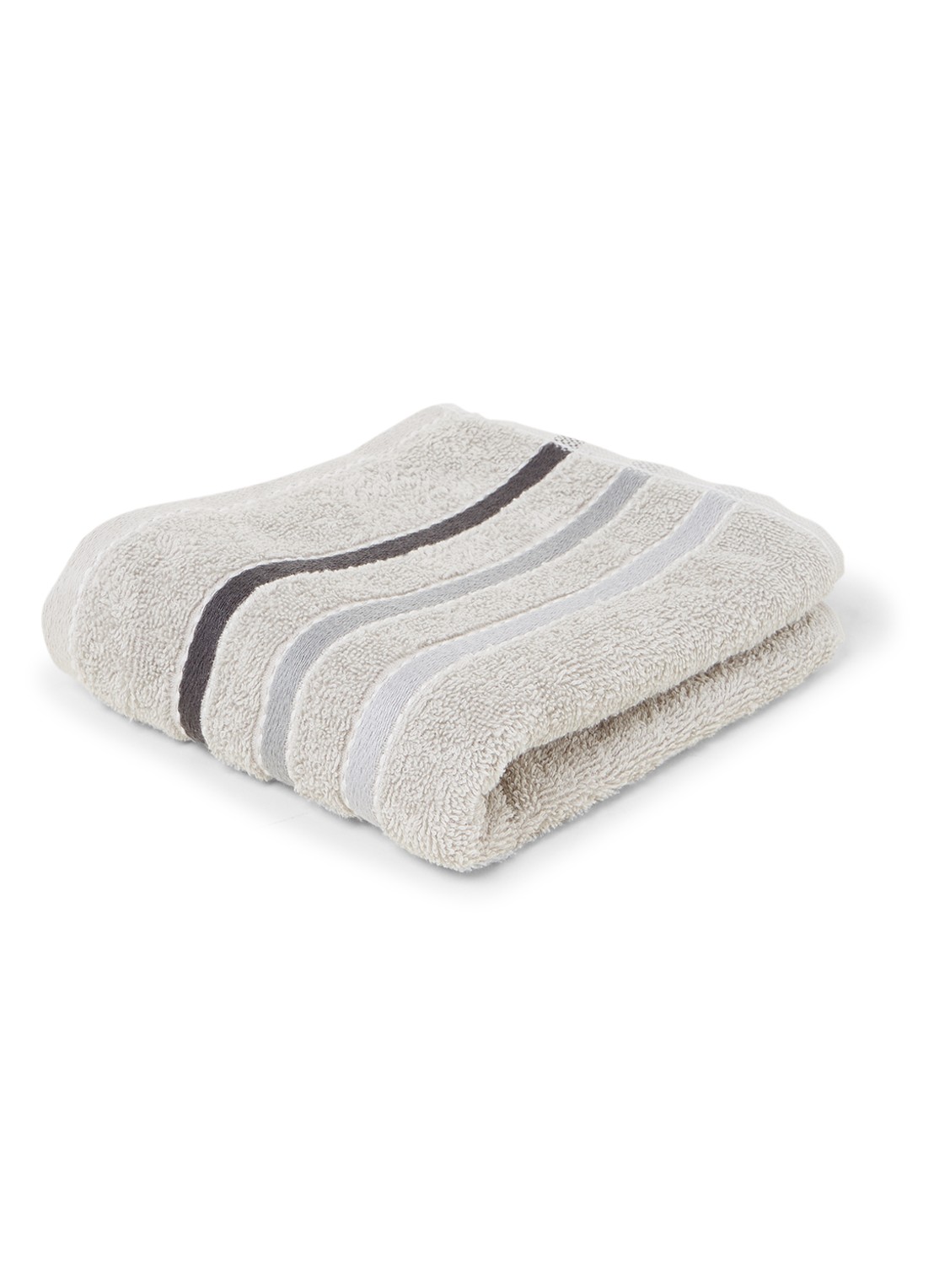 Vandyck Prestige Lines gastendoek - 500 gr/m2 - 40 x 60 cm - voorkant lichtgrijs