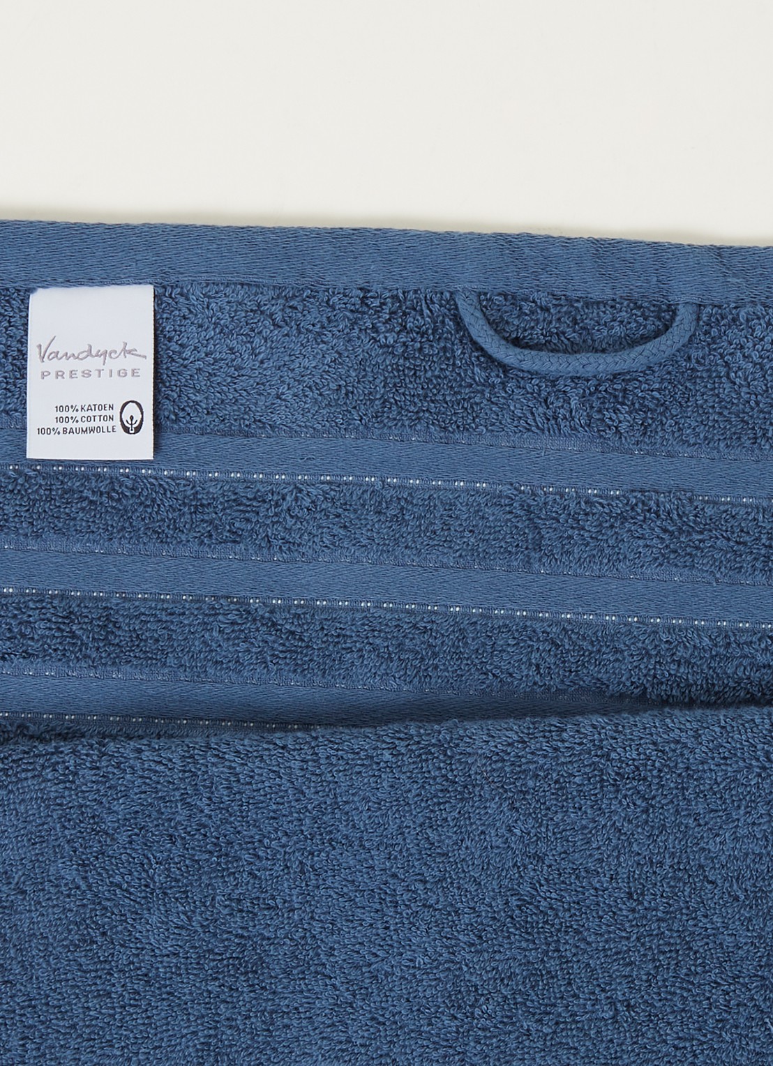 Vandyck Prestige Lines gastendoek - 500 gr/m2 - 40 x 60 cm - detail 3 indigo
