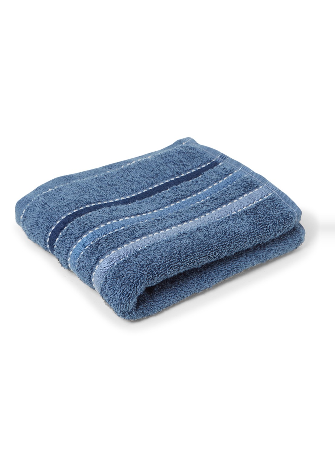 Vandyck Prestige Lines gastendoek - 500 gr/m2 - 40 x 60 cm - voorkant indigo