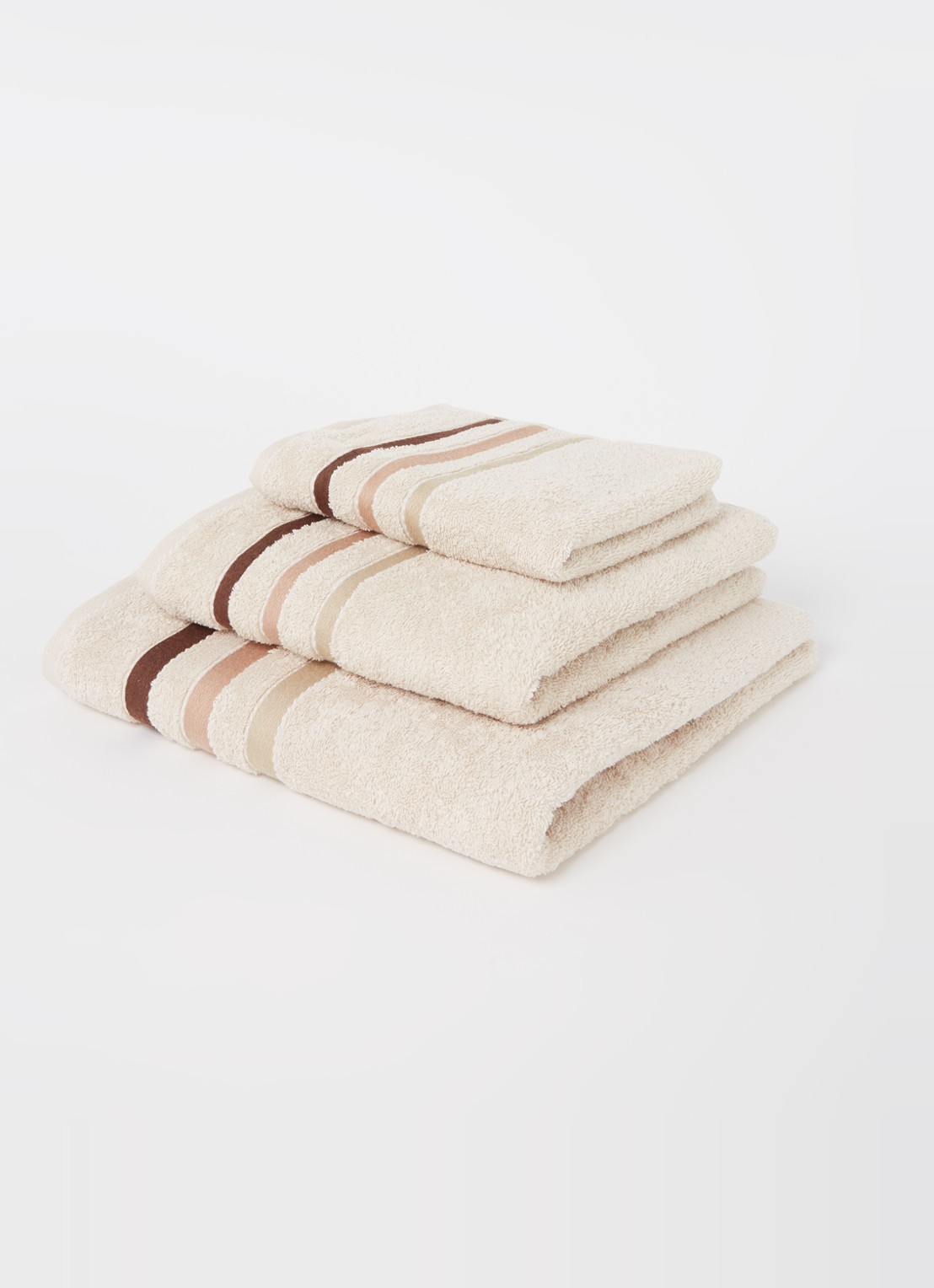 Vandyck Prestige Lines gastendoek - 500 gr/m2 - 40 x 60 cm - voorkant 2 gebroken wit
