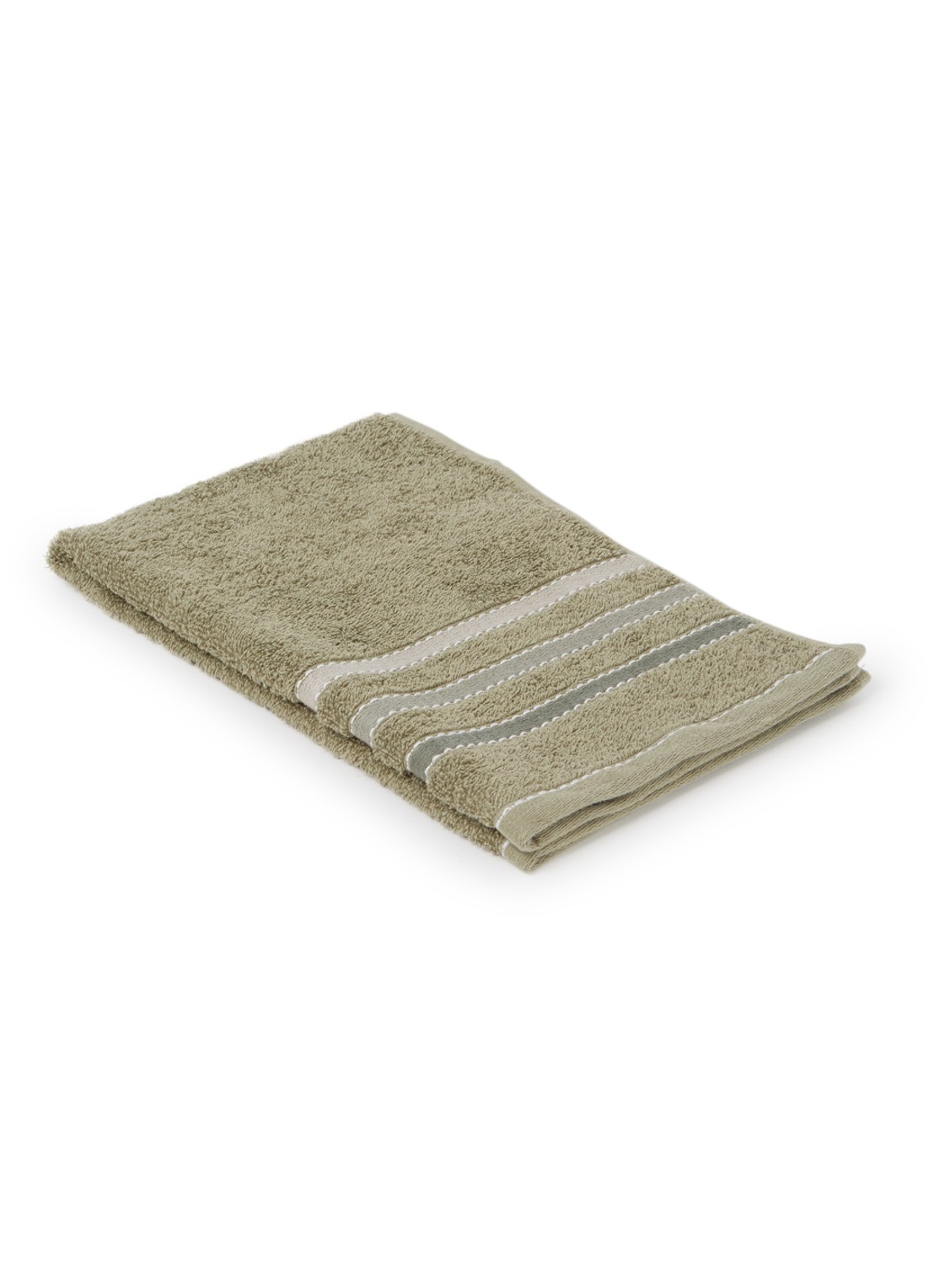 Vandyck Prestige Lines gastendoek - 500 gr/m2 - 40 x 60 cm - voorkant olijfgroen