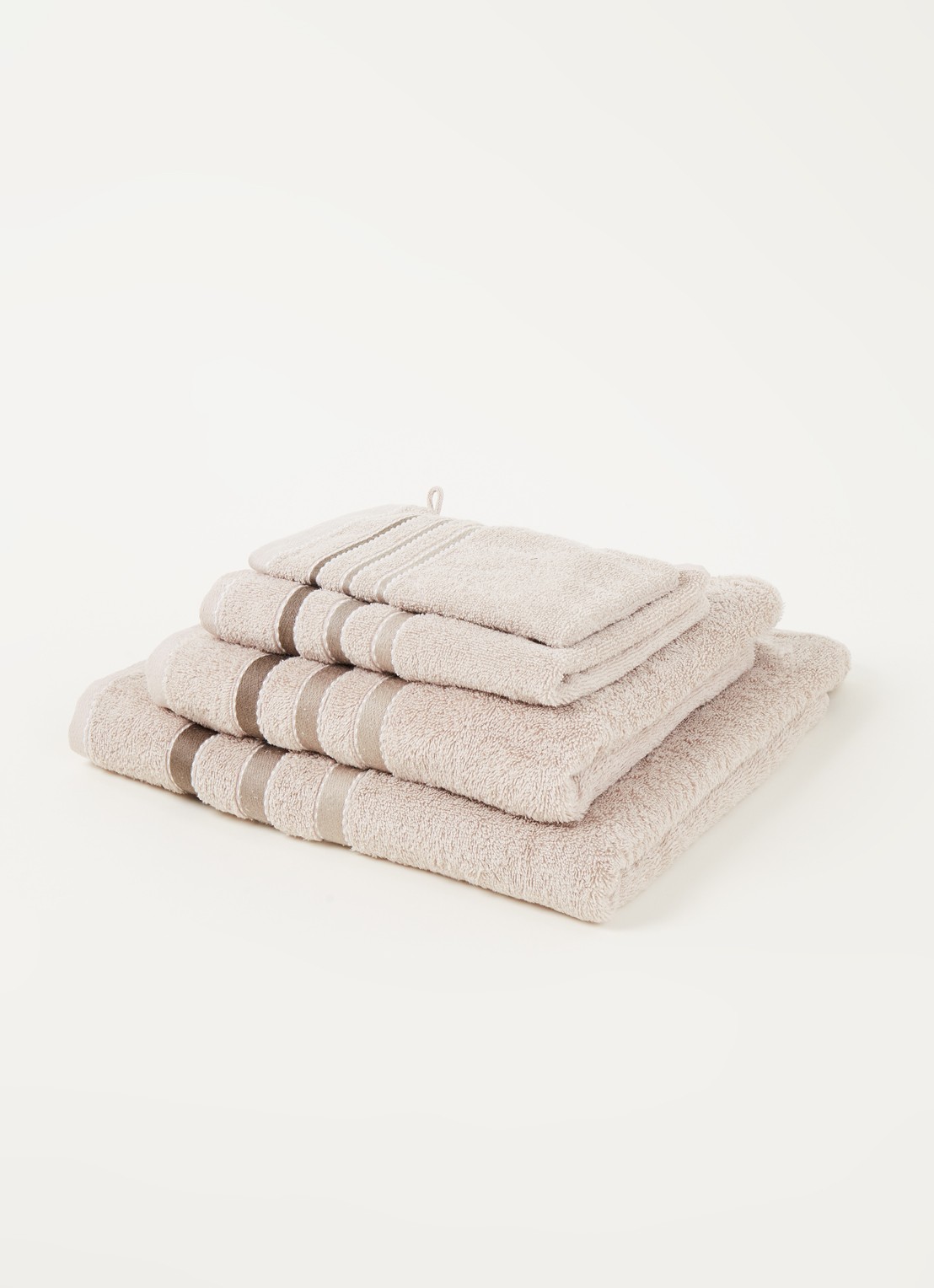 Vandyck Prestige Lines gastendoek - 500gr/m2 - 40 x 60 cm  - voorkant 3 zand
