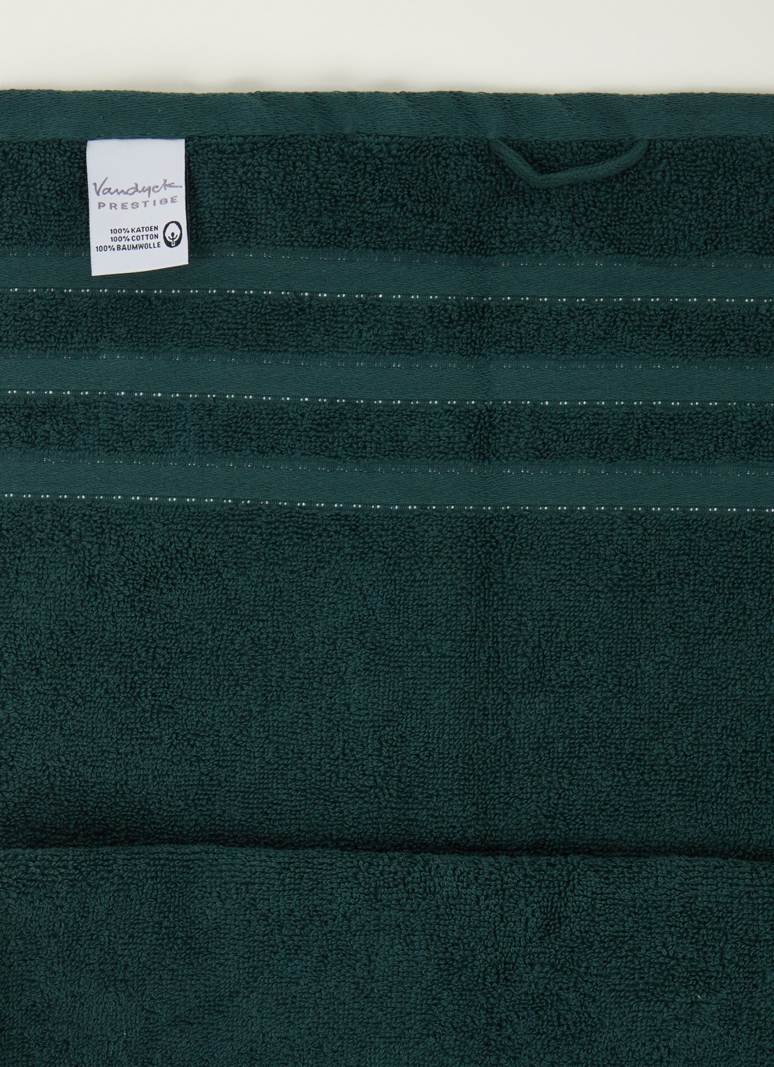 Vandyck Prestige Lines gastendoek - 500gr/m2 - 40 x 60 cm  - detail 3 flessengroen