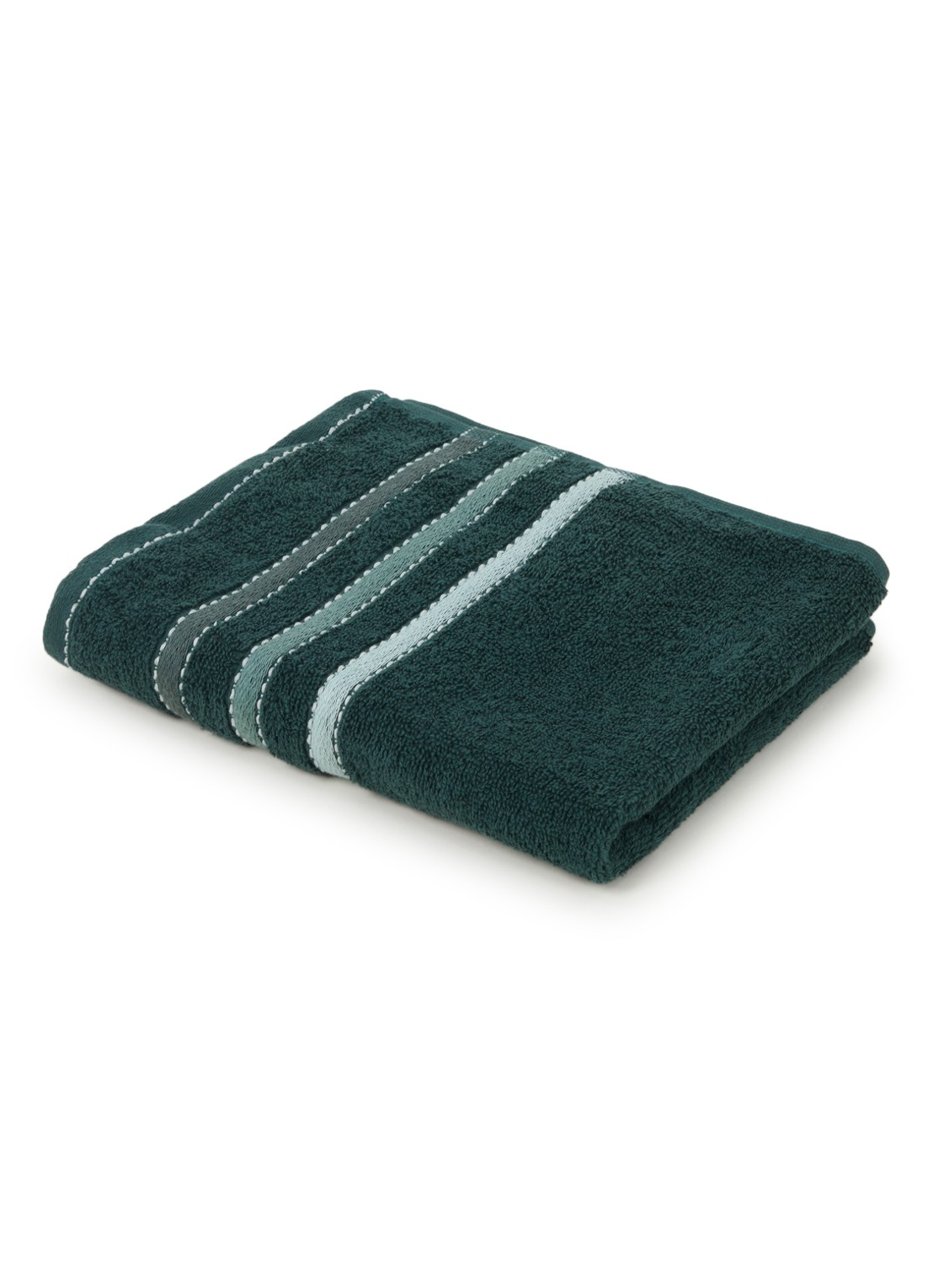 Vandyck Prestige Lines gastendoek - 500gr/m2 - 40 x 60 cm  - voorkant flessengroen