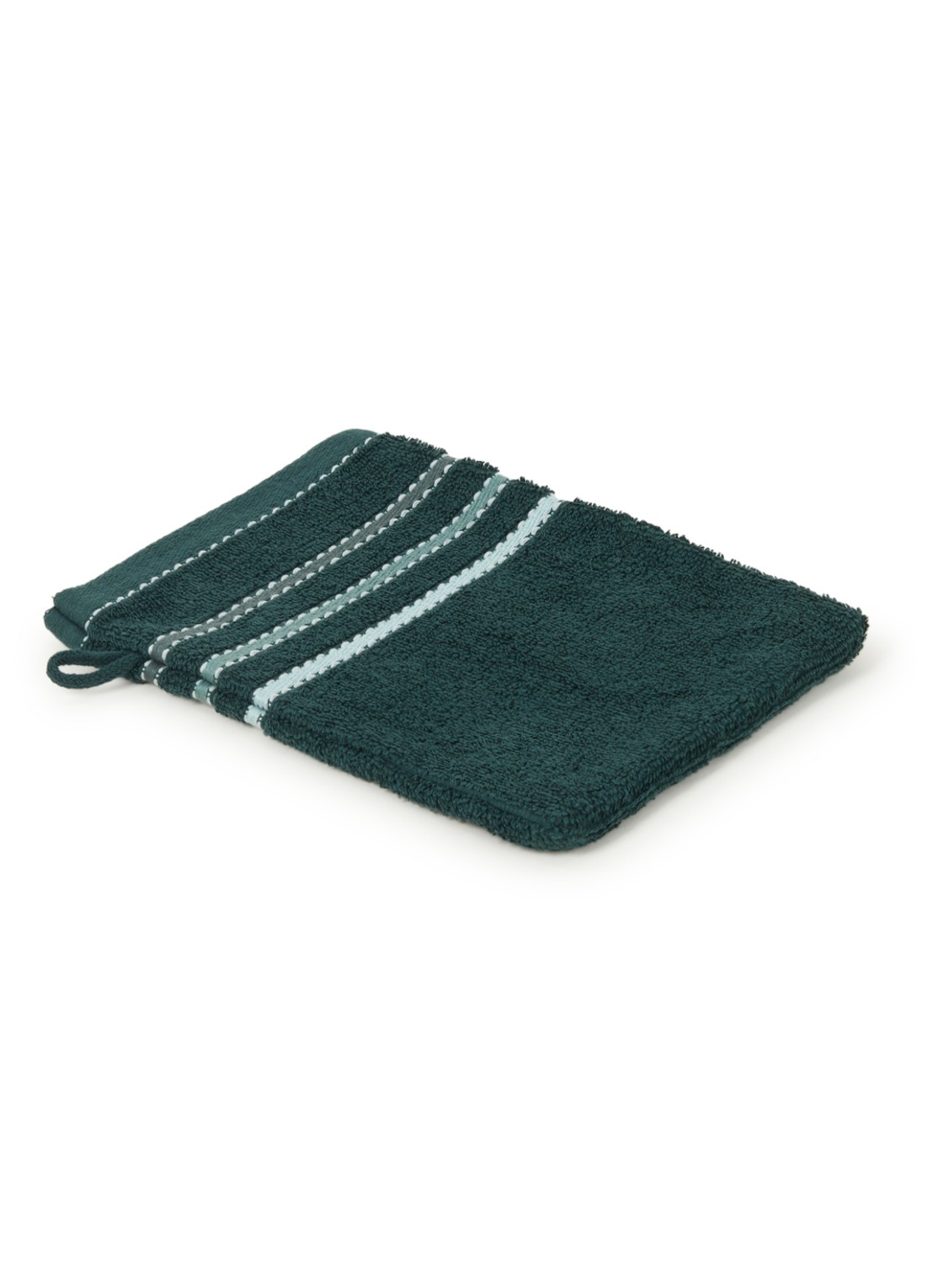 Vandyck Prestige Lines washand - 500 gr/m2 - 16 x 21 cm  - voorkant flessengroen