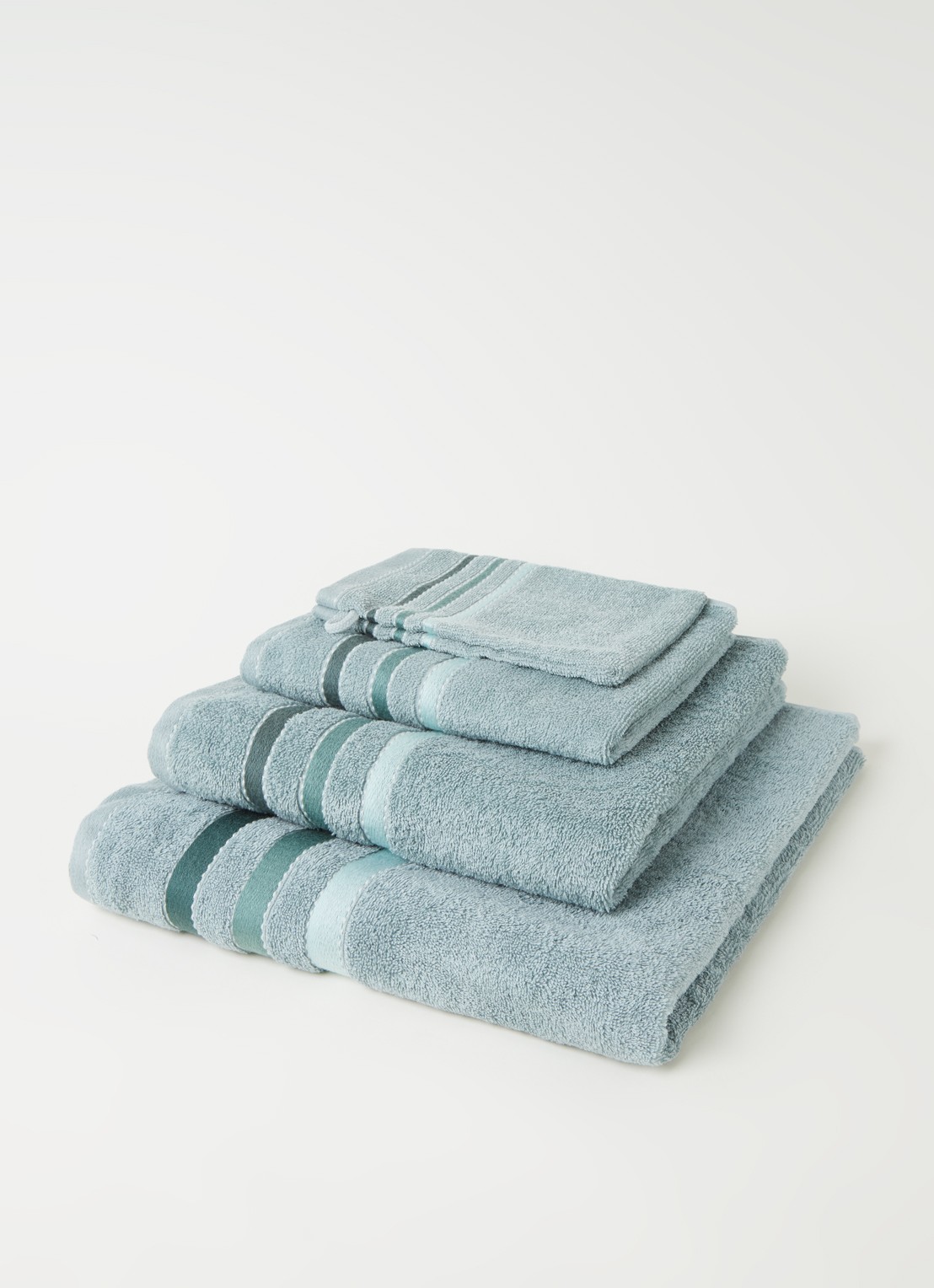 Vandyck Prestige Lines washand - 500 gr/m2 - 16 x 21 cm  - voorkant 2 lindegroen