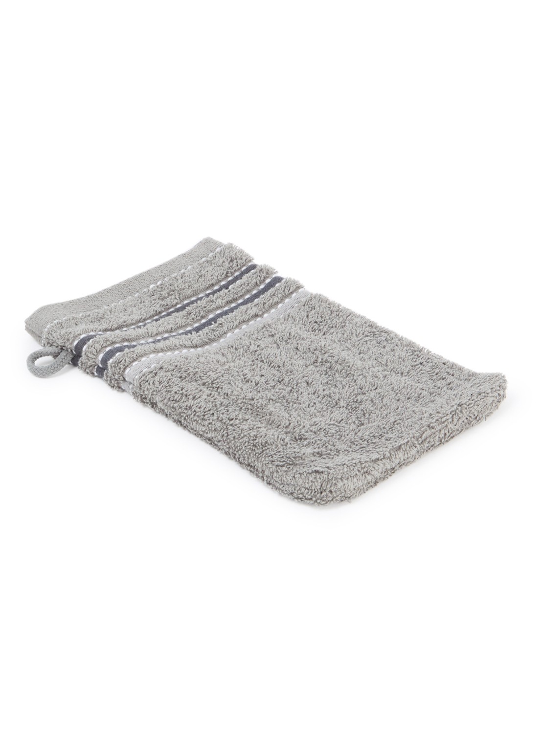 Vandyck Prestige Lines washand - 500 gr/m2 - 60 x 22 cm - voorkant grijs
