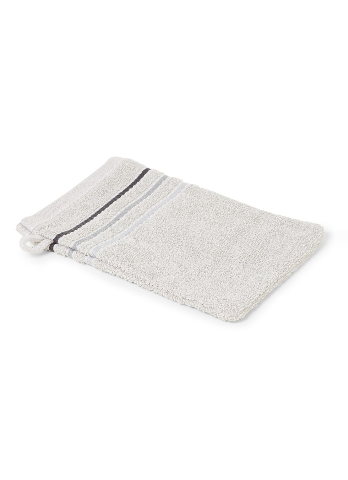 Vandyck Prestige Lines washand - 500 gr/m2 - 60 x 22 cm - voorkant 2 lichtgrijs