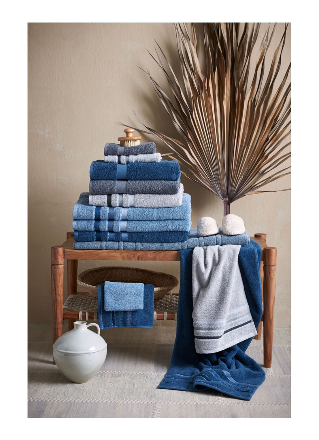 Vandyck Prestige Lines washand - 500 gr/m2 - 60 x 22 cm - detail 6 blauw