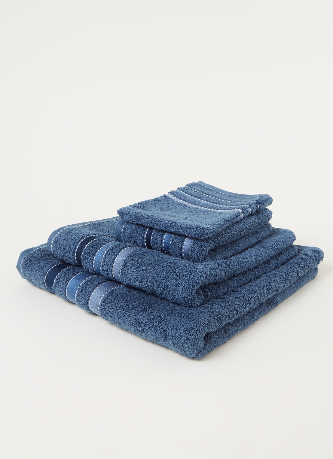 Vandyck Prestige Lines washand - 500 gr/m2 - 60 x 22 cm - voorkant 2 indigo