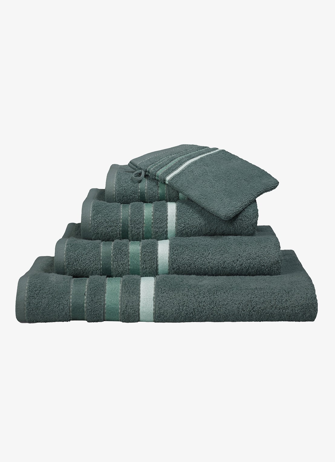Vandyck Prestige washand - 500 gr/m2 - 16 x 22 cm - voorkant 2 petrolgroen