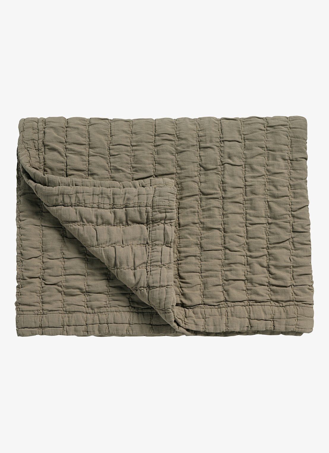 Vandyck Pure 64 bedsprei van katoen - voorkant groen