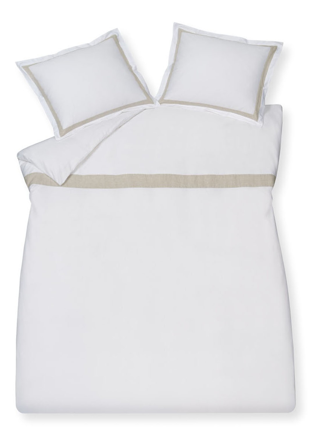 Vandyck Purity Capri dekbedovertrekset van katoensatijn 300TC - inclusief kussensloop - voorkant 3 wit
