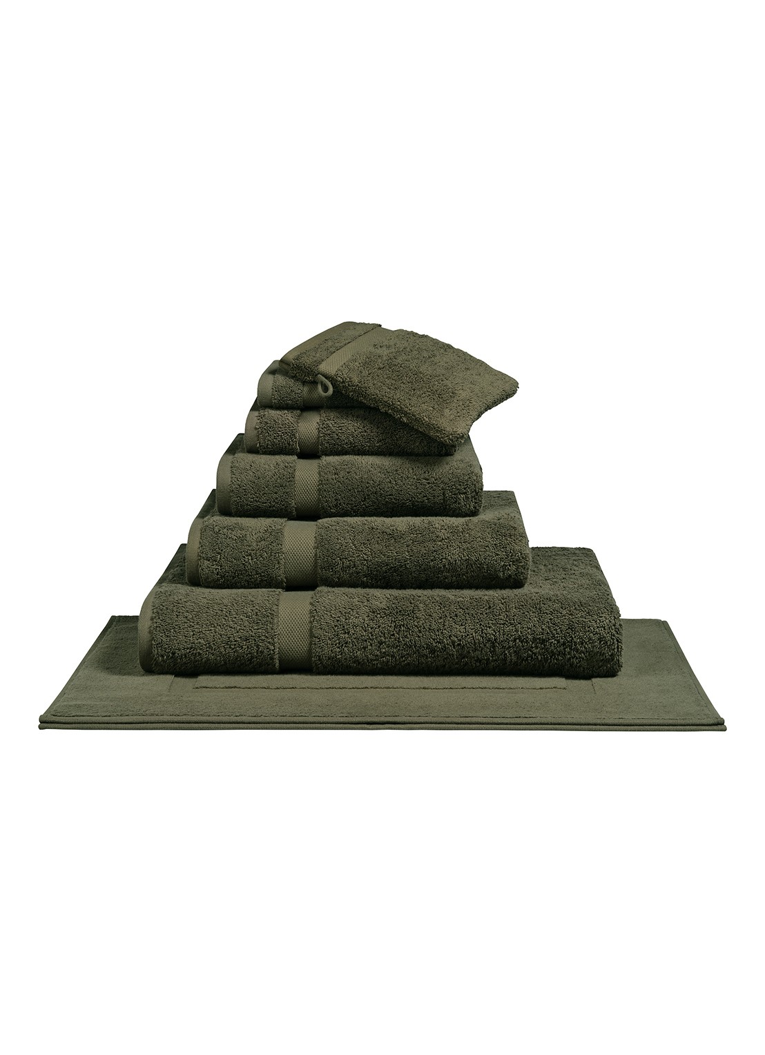 Vandyck Ranger gastendoek - 650 gr/m2 - 40 x 60 cm - voorkant 2 legergroen