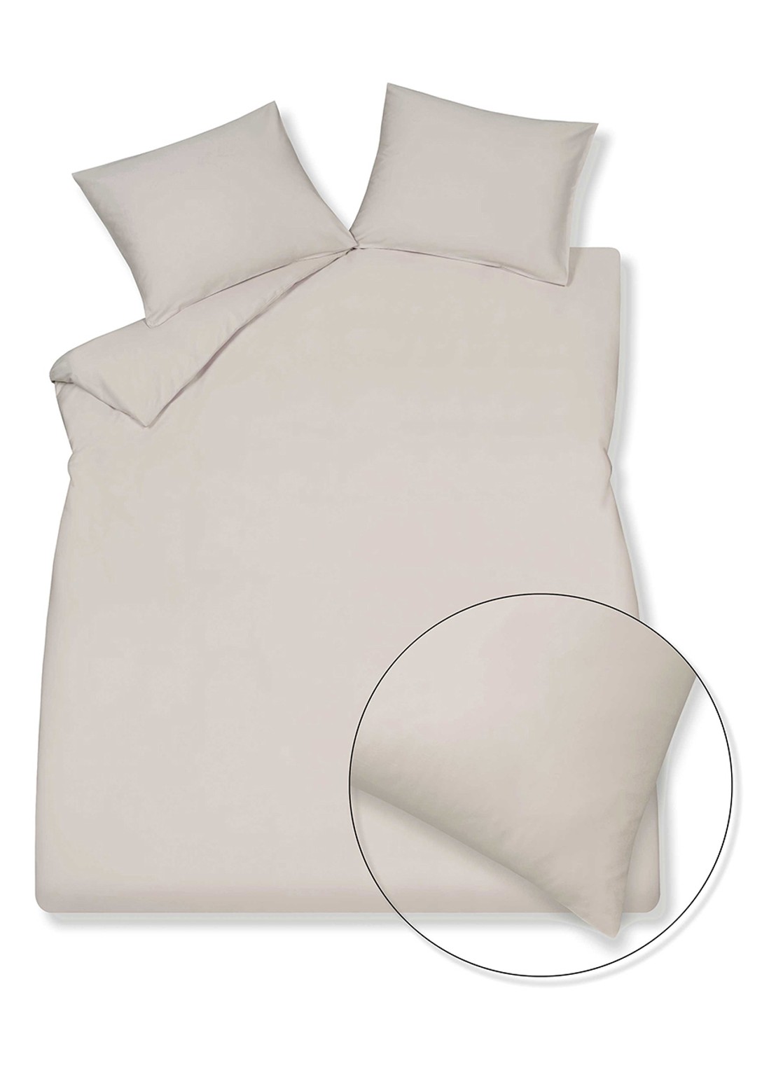 Vandyck Satin Luxe dekbedovertrekset van katoensatijn 300TC - inclusief kussenslopen - voorkant creme