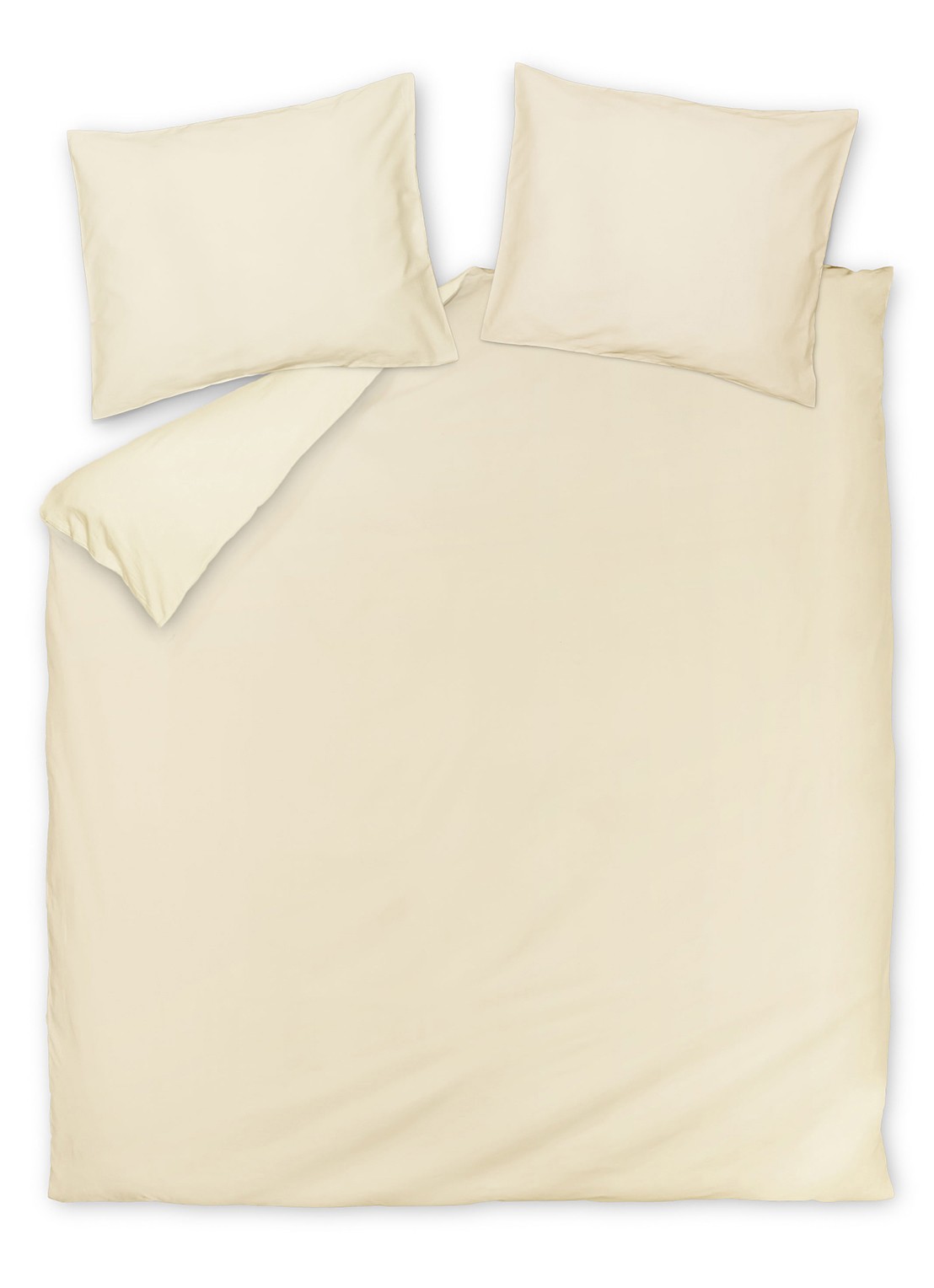 Vandyck Satin Luxe dekbedovertrekset van katoensatijn 300TC - inclusief kussenslopen - voorkant 2 zand