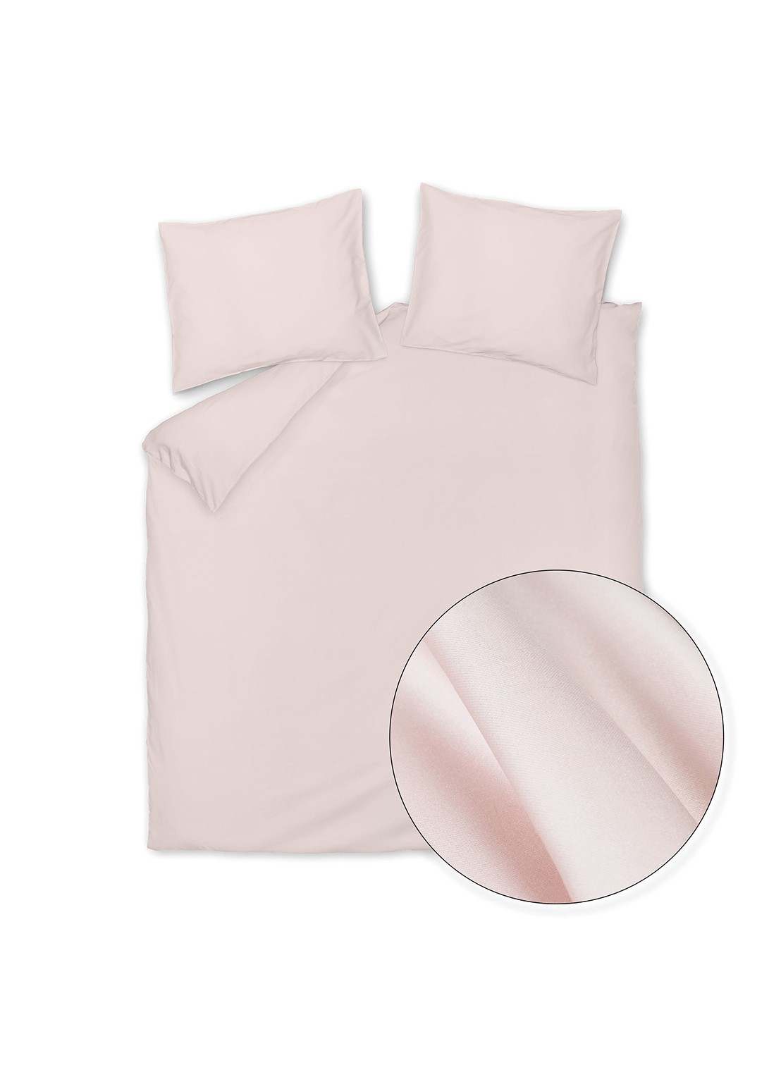 Vandyck Satin Luxe dekbedovertrekset van katoensatijn 300TC - inclusief kussenslopen - voorkant roze