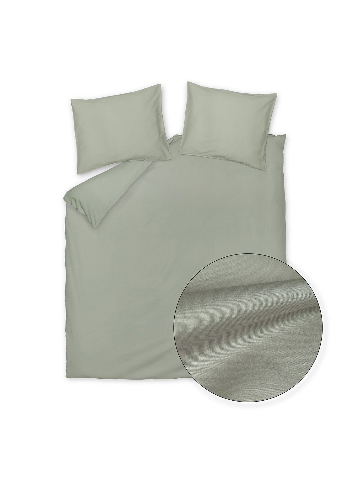 Vandyck Satin Luxe dekbedovertrekset van katoensatijn 300TC - inclusief kussenslopen - voorkant 3 groen