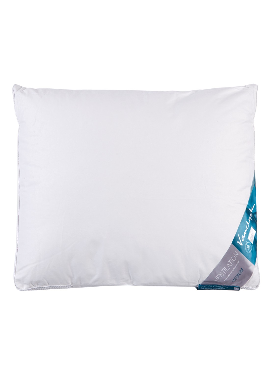 Vandyck Ventilation medium hoofdkussen met vulling van vezelbolletjes 60 x 70 cm - voorkant 3 wit