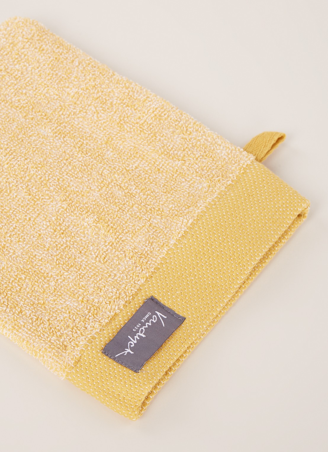 Vandyck Washand - 550 gr/m2 - 16 x 21 cm - detail geel