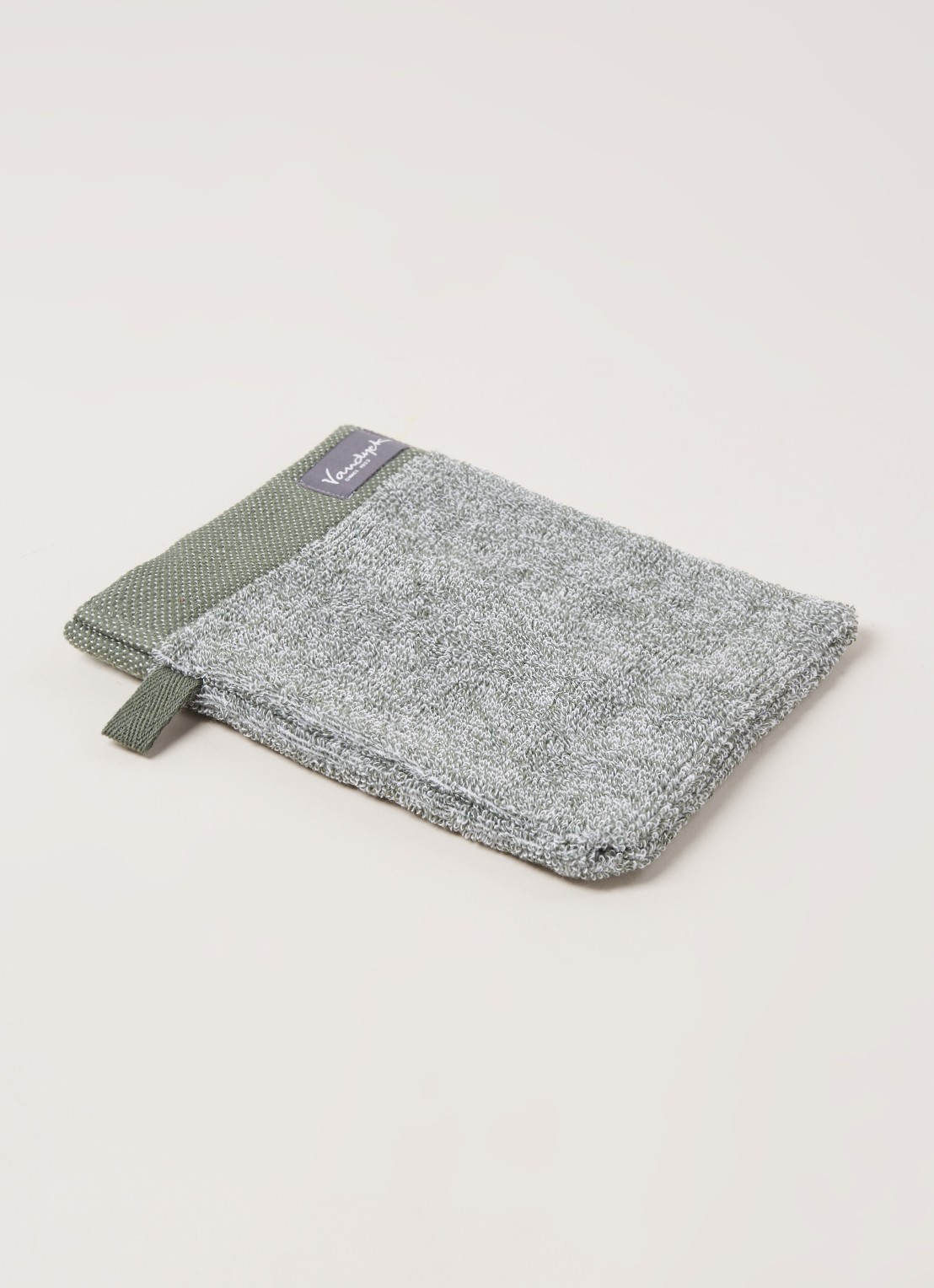 Vandyck Washand - 550 gr/m2 - 16 x 21 cm - voorkant 3 olijfgroen