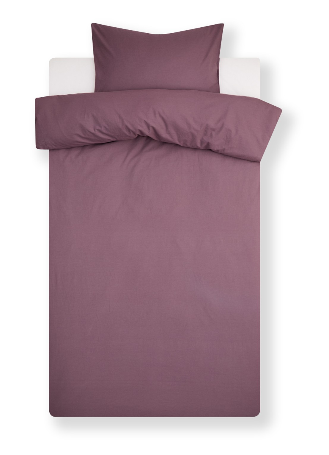 Vandyck Washed Cotton dekbedovertrekset van katoen - inclusief kussensloop - voorkant aubergine