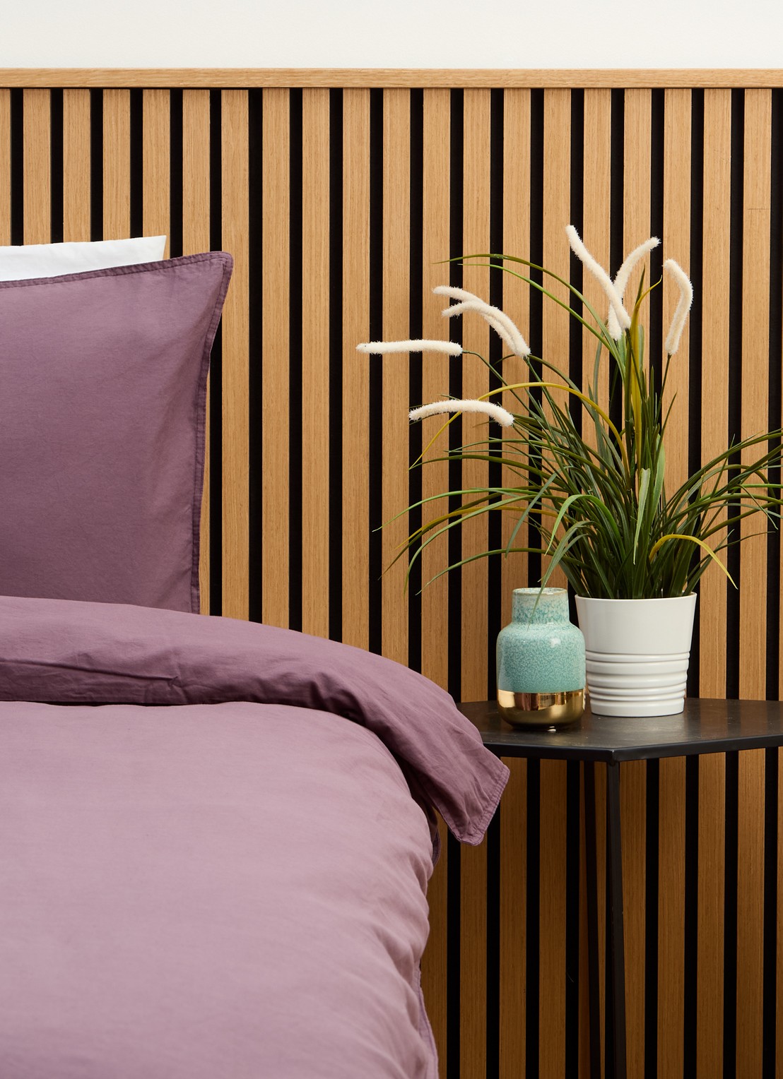 Vandyck Washed Cotton dekbedovertrekset van katoen - inclusief kussensloop - voorkant 2 aubergine