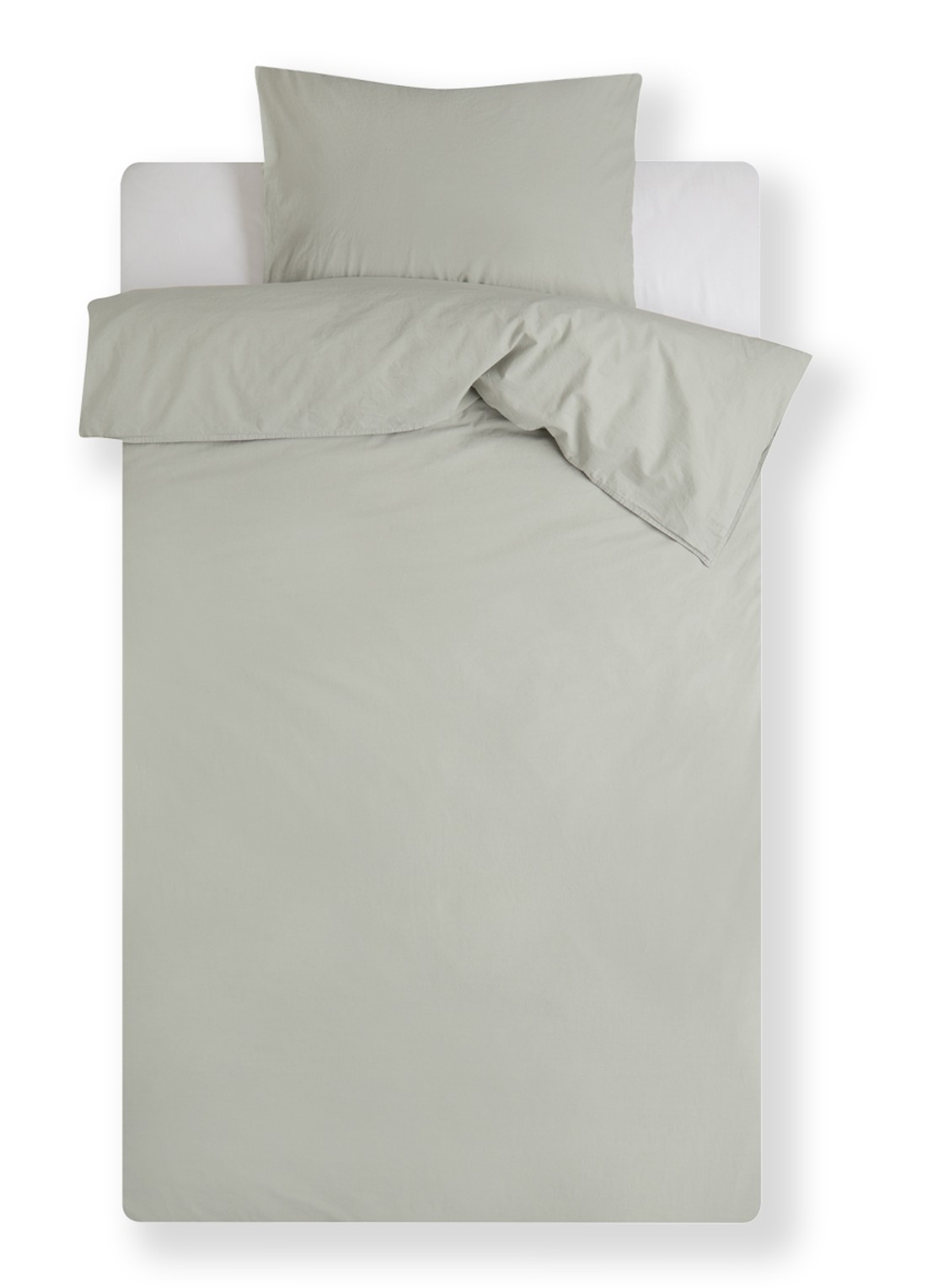 Vandyck Washed Cotton dekbedovertrekset van katoen - inclusief kussenslopen - voorkant groen