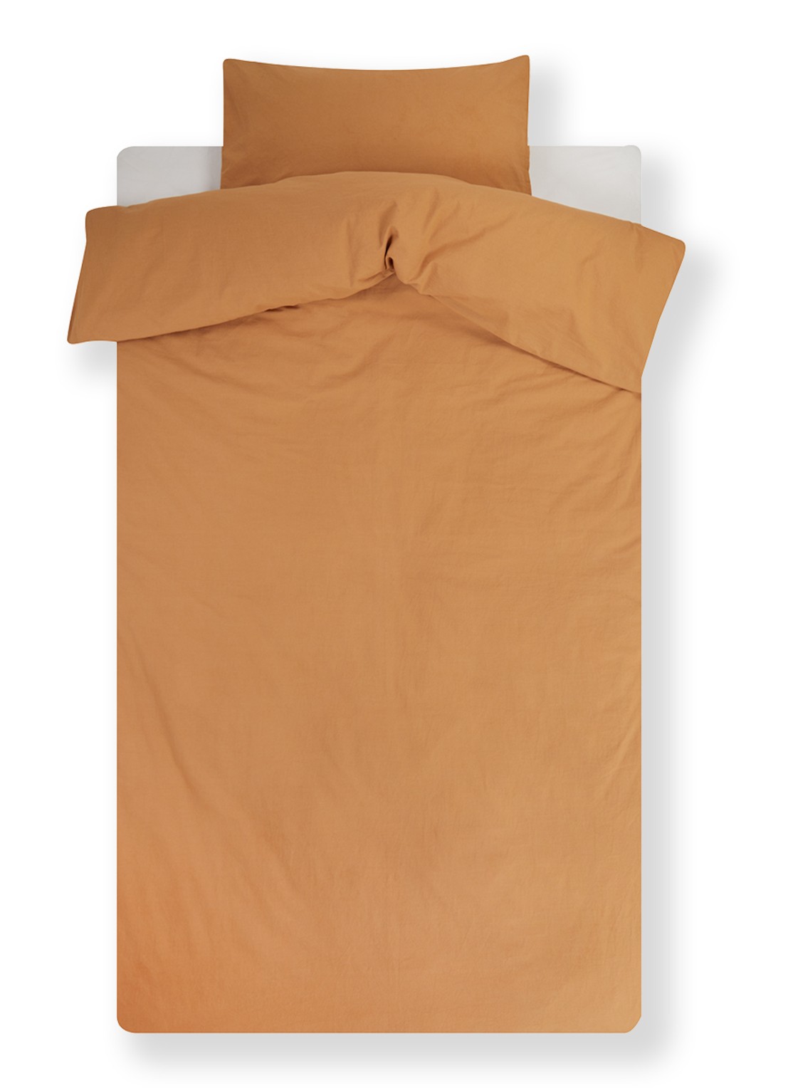 Vandyck Washed Cotton katoenen dekbedovertrekset - inclusief kussenslopen - voorkant 2 donkeroranje