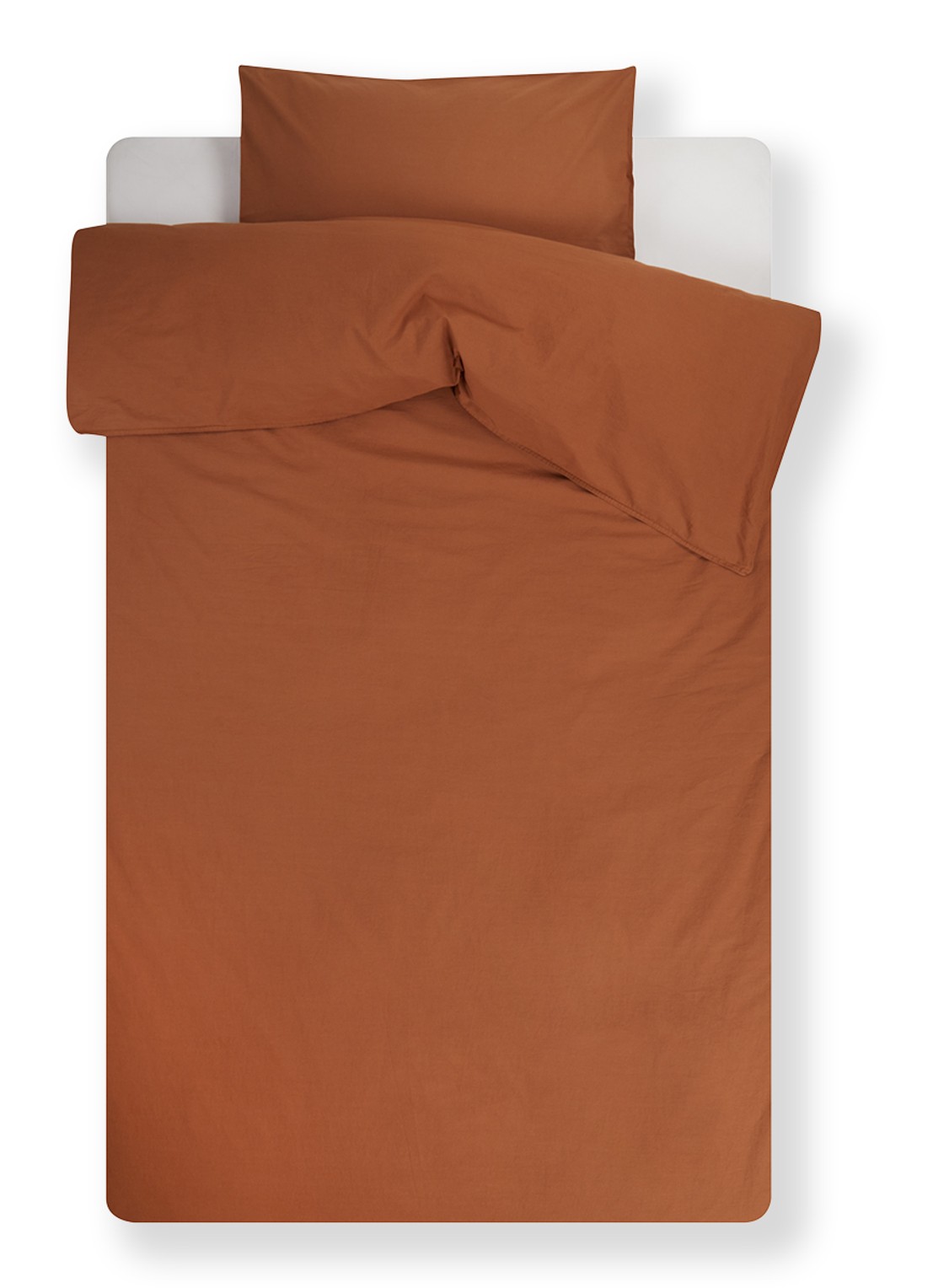 Vandyck Washed Cotton katoenen dekbedovertrekset - inclusief kussenslopen - voorkant cognac