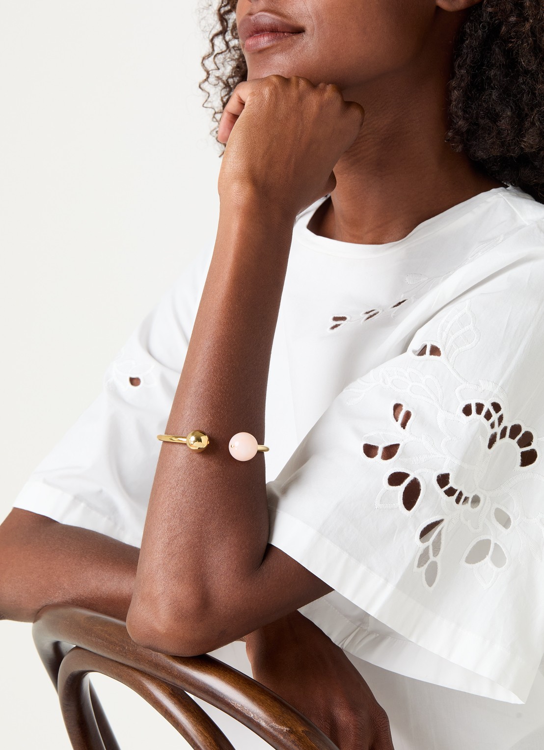 Vanessa Baroni Beads bangle - voorkant 4 peach sorbet