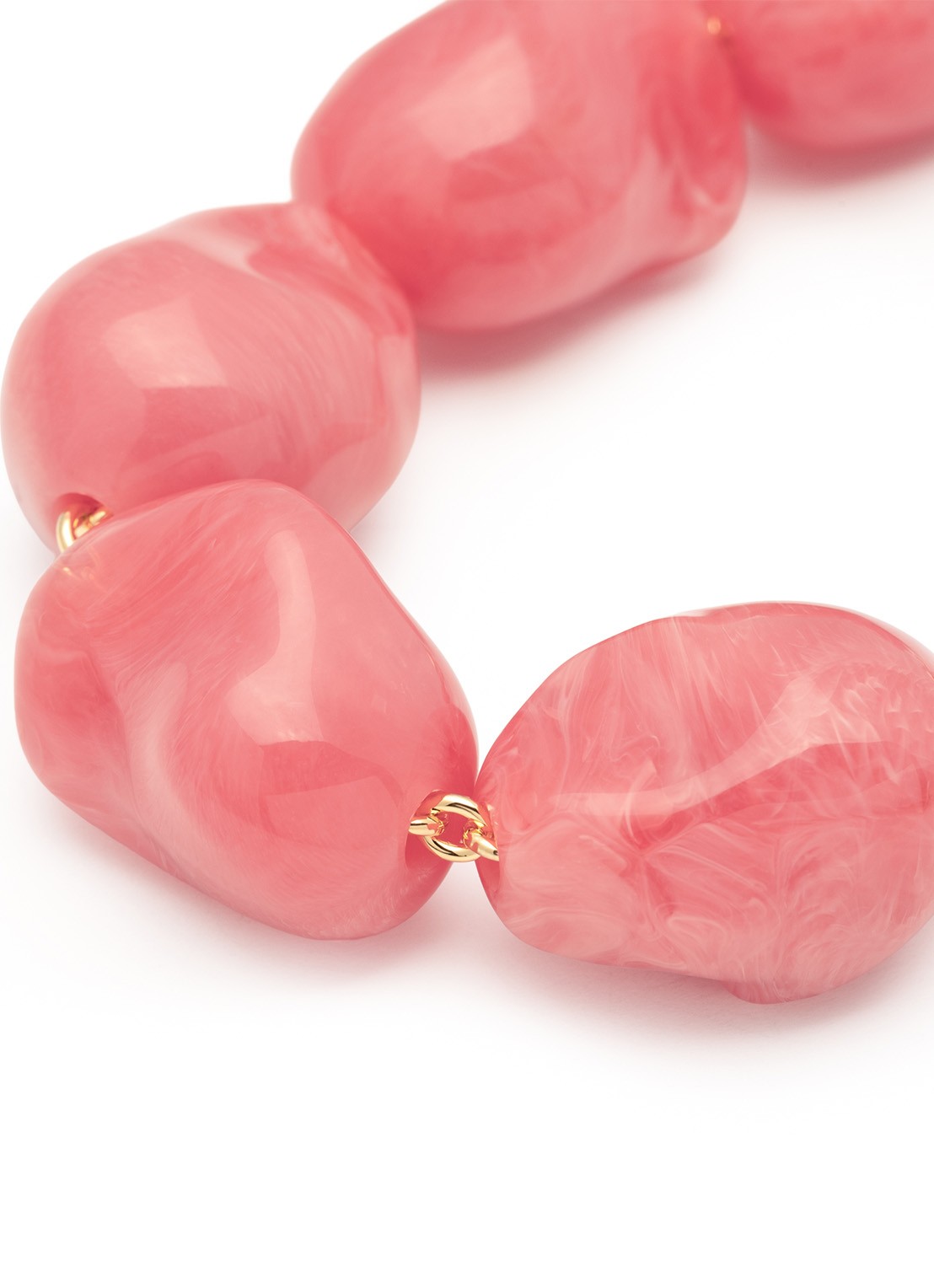 Vanessa Baroni Big Pearl ketting - detail 2 watermelon marble