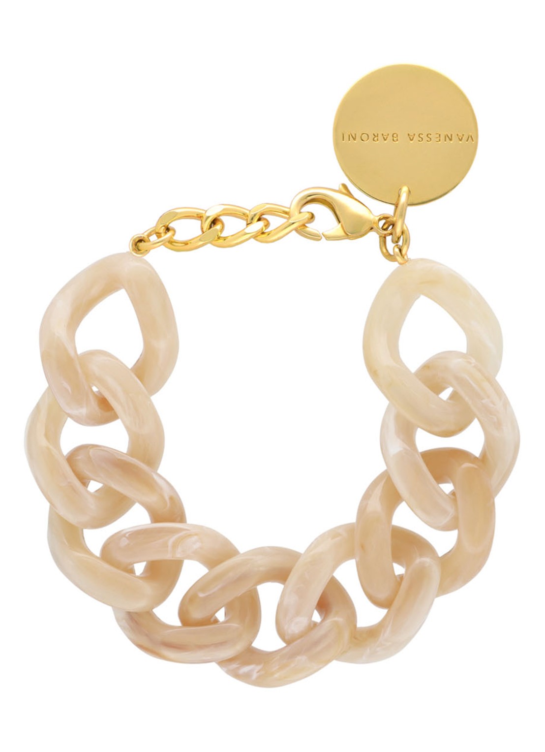 Vanessa Baroni Flat Chain armband - voorkant geel